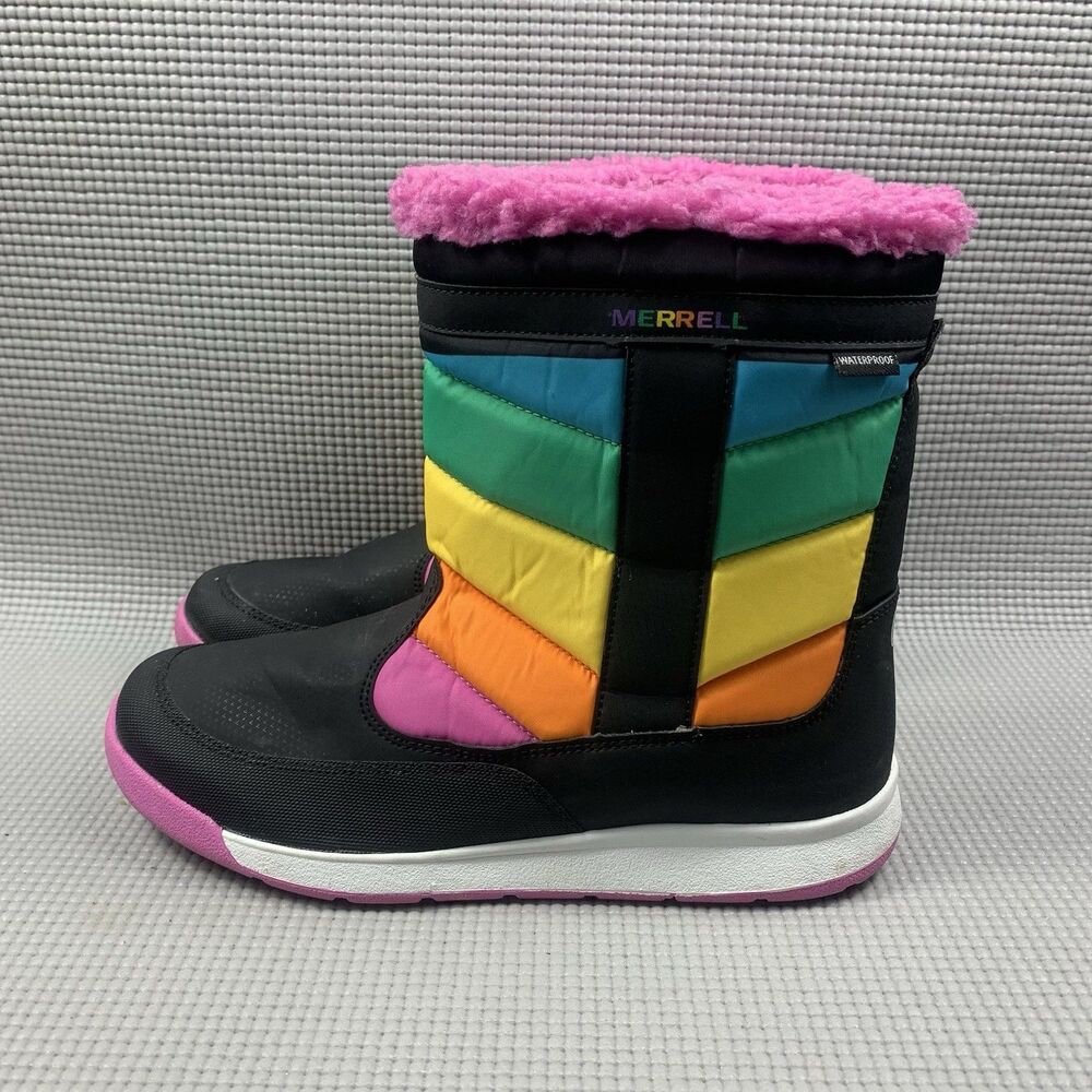 MERRELL BIG GIRLS ALPINE SNOW STORM BOOTS SIZE 6 MULTICOLOR